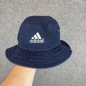 VTG Y2K Adidas Bucket Hat One Size Soccer Futbol Blokecore Navy Blue Hooligan